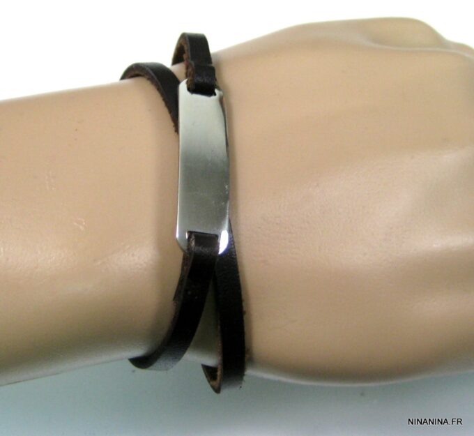 N4319c_bracelet_wrap_cuir_gourmette_acier_inoxydable