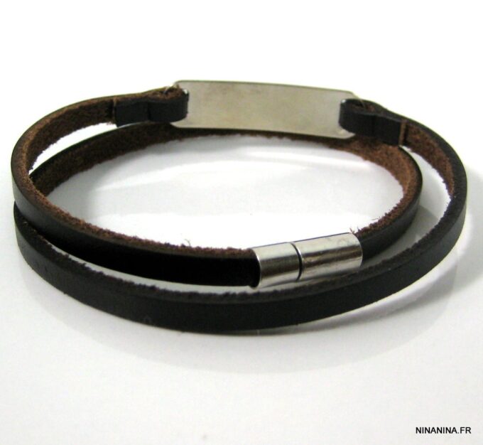 N4319d_bracelet_wrap_cuir_gourmette_acier_inoxydable