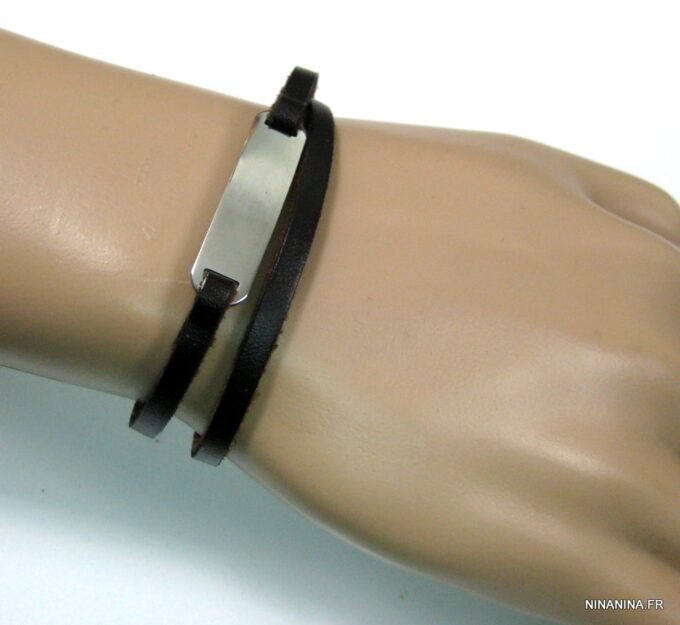 N4319e_bracelet_wrap_cuir_gourmette_acier_inoxydable