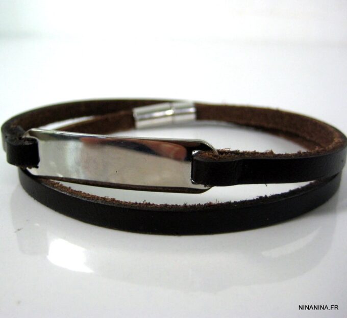 N4319f_bracelet_wrap_cuir_gourmette_acier_inoxydable