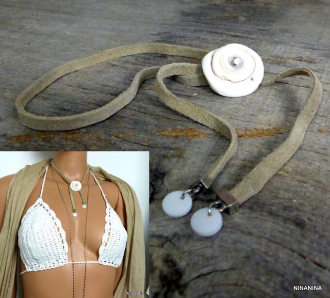 N4330terg_Collier_lacet_daim_coquillage