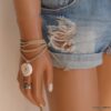 N4351c_Bracelet_wrap_lacet_daim_coquillage_-_Bijoux_Bracelets_en_ligne_Ninanina