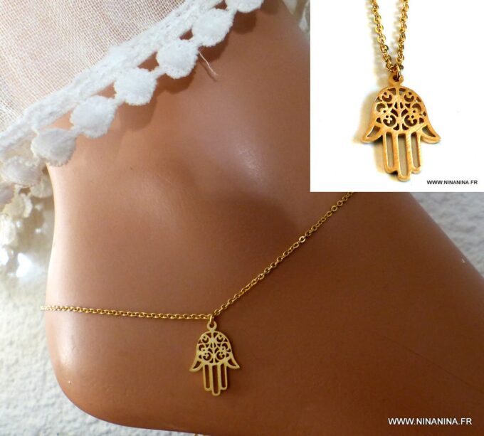 N4421e_Chaine_de_cheville_main_de_fatma_hamsa_acier_inoxydable_dore_NINANINA