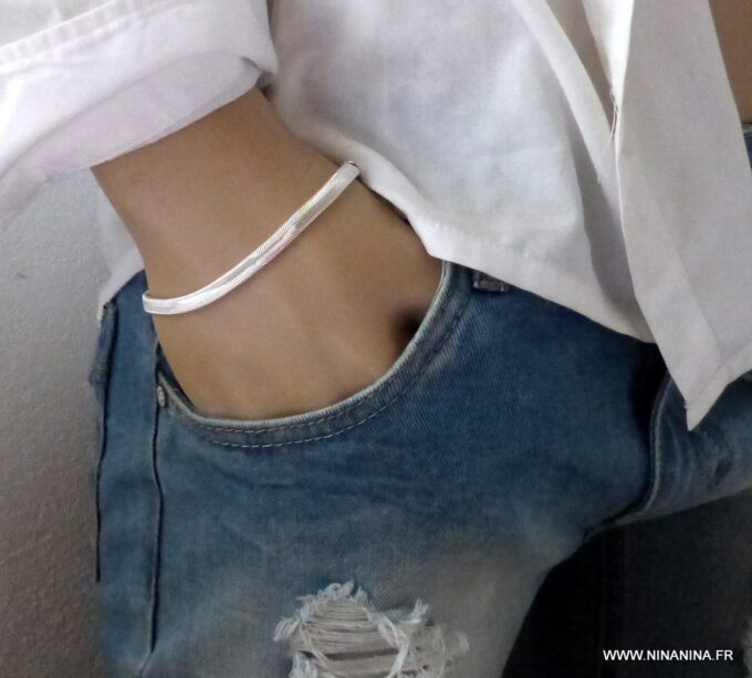 N4431_Bracelet_homme_plaque_argent_maille_serpent_plate_-_Bijoux_Bracelets_en_ligne_Ninanina