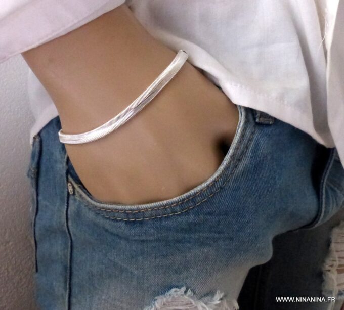 N4431a_Bracelet_homme_plaque_argent_maille_serpent_plate_-_Bijoux_Bracelets_en_ligne_Ninanina