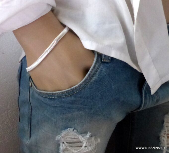 N4431b_Bracelet_homme_plaque_argent_maille_serpent_plate_-_Bijoux_Bracelets_en_ligne_Ninanina