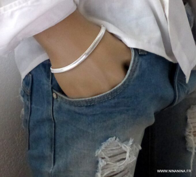 N4431d_Bracelet_homme_plaque_argent_maille_serpent_plate_-_Bijoux_Bracelets_en_ligne_Ninanina