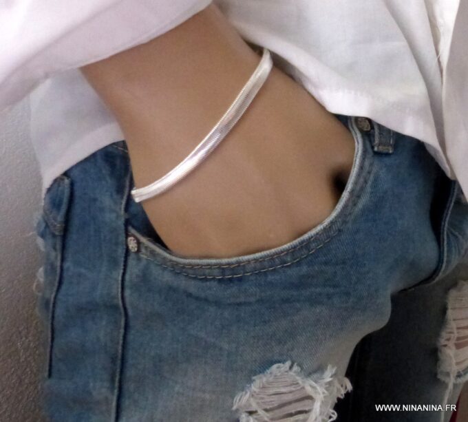 N4431e_Bracelet_homme_plaque_argent_maille_serpent_plate_-_Bijoux_Bracelets_en_ligne_Ninanina