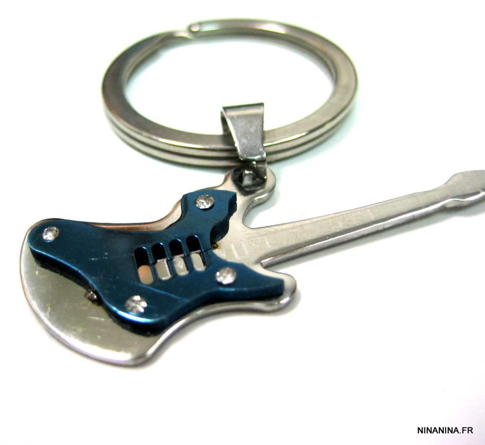 Porte-Clef Guitare Electrique bleu