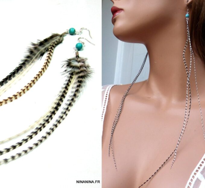 N4476a_boucles_doreilles_plumes_et_turquoise_-_BiJoux_Boucles_d_Oreilles_en_ligne_Ninanina