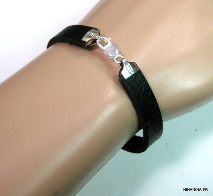 N4490d_bracelet_homme_cuir_argent_massif