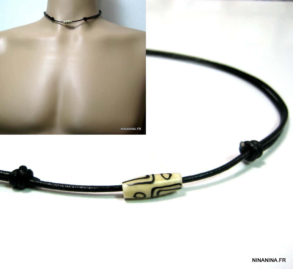 collier homme os collier homme os