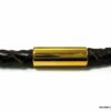 N4503b_collier_cuir_tresse_et_fermoir_dore_or