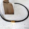 N4503e_Collier_homme_cuir_fermoir_Acier_inoxydable_dore_-_Bijoux_Colliers_en_ligne_Ninanina