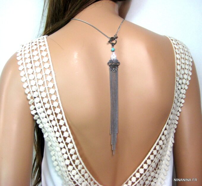 N4532l_collier_de_dos_acier_inoxydable_et_turquoise