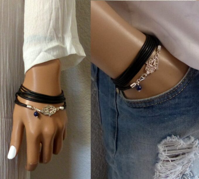 N4564g_Bracelet_homme_femme_cordon_cuir_wrap_lapis_lazzuli_main_de_fatma_argent_925_massif_NINANINA