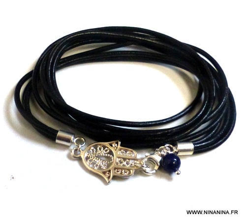 N4564h_Bracelet_homme_femme_cordon_cuir_wrap_lapis_lazzuli_main_de_fatma_argent_925_massif_NINANINA