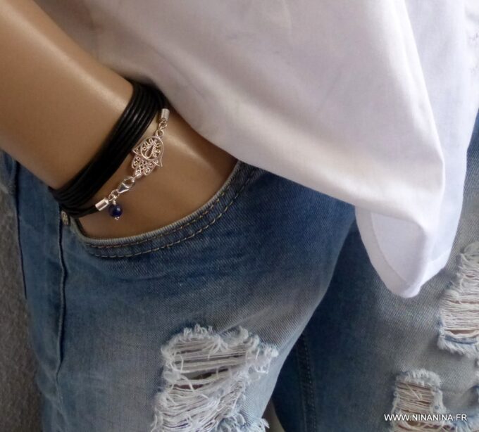 N4564i_Bracelet_homme_femme_cordon_cuir_wrap_lapis_lazzuli_main_de_fatma_argent_925_massif_NINANINA