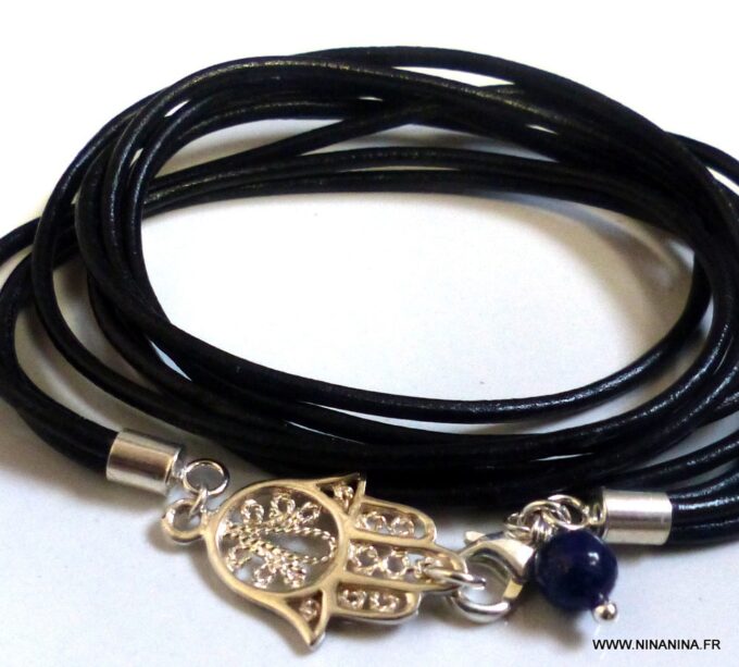 N4564k_Bracelet_homme_femme_cordon_cuir_wrap_lapis_lazzuli_main_de_fatma_argent_925_massif_NINANINA