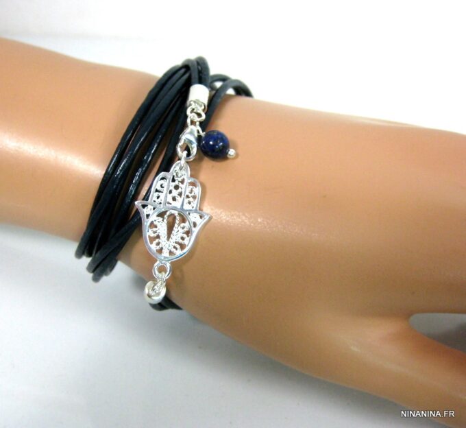 N4564l_bracelet_wrap_cuir_main_de_fatma_argent_massif