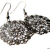 N456_boucles_doreilles_femme_pendentif_rond_dentelle_metal_noir
