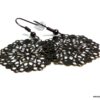 N456f_boucles_doreilles_femme_pendentif_rond_dentelle_metal_noir