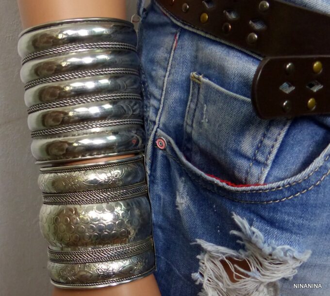 N4586bise_Bracelet_manchette_large_artisanal_tribal_metal_argente