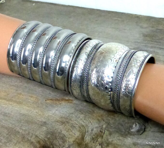 N4586bisk_Bracelet_manchette_large_artisanal_tribal_metal_argente