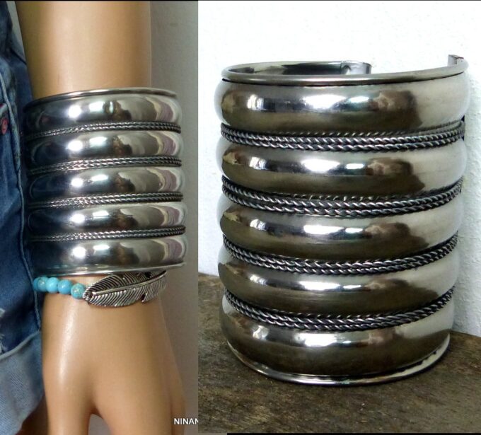 N4586ter_Bracelet_manchette_large_artisanal_tribal_metal_argente