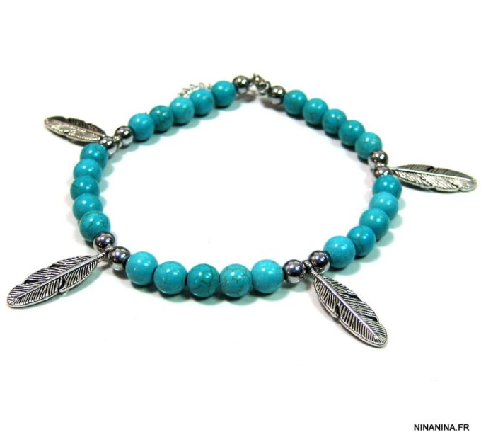 N4587a_bracelet_de_cheville_perles_turquoises_et_plumes_argent
