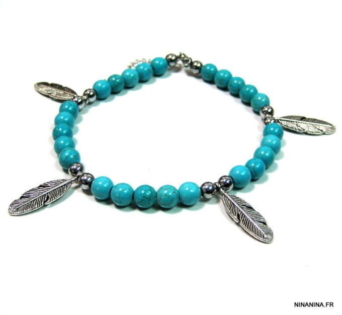 N4588a_bracelet_perles_turquoises_et_plumes_argent