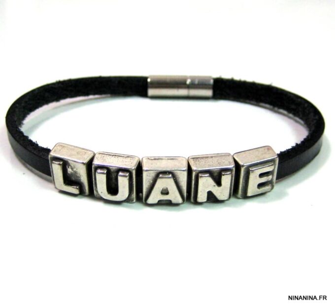 N4598_bracelet_cuir_personnalise_prenom_metal_argent