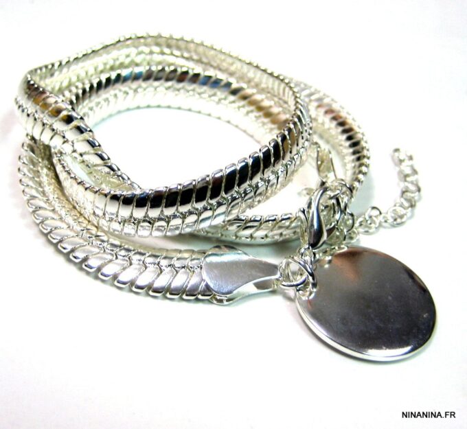 N4603l_bracelet_wrap_maille_serpent_plate_plaque_argent