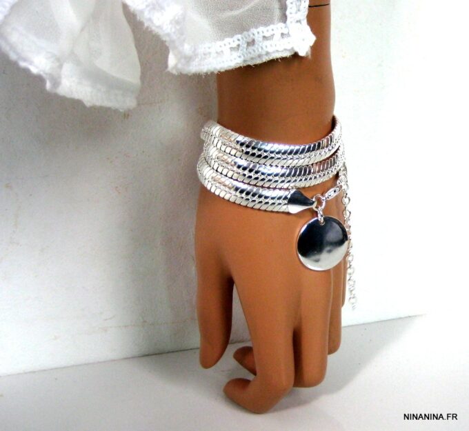 N4603q_bracelet_wrap_maille_serpent_plate_plaque_argent