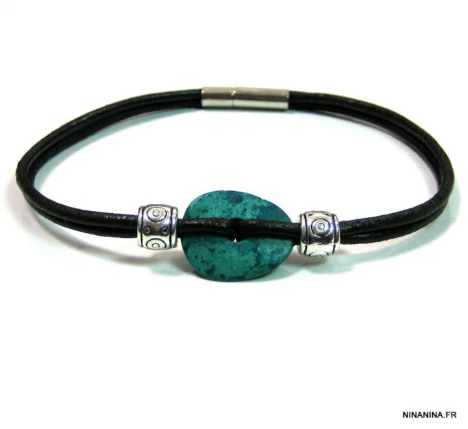 N4624c_bracelet_cordon_cuir_disque_turquoise
