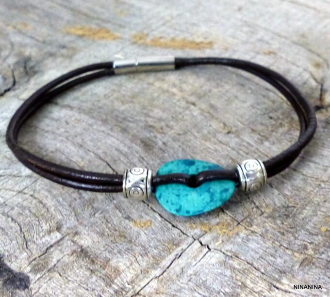 N4624ter_Bracelet_cordon_cuir_disque_turquoise