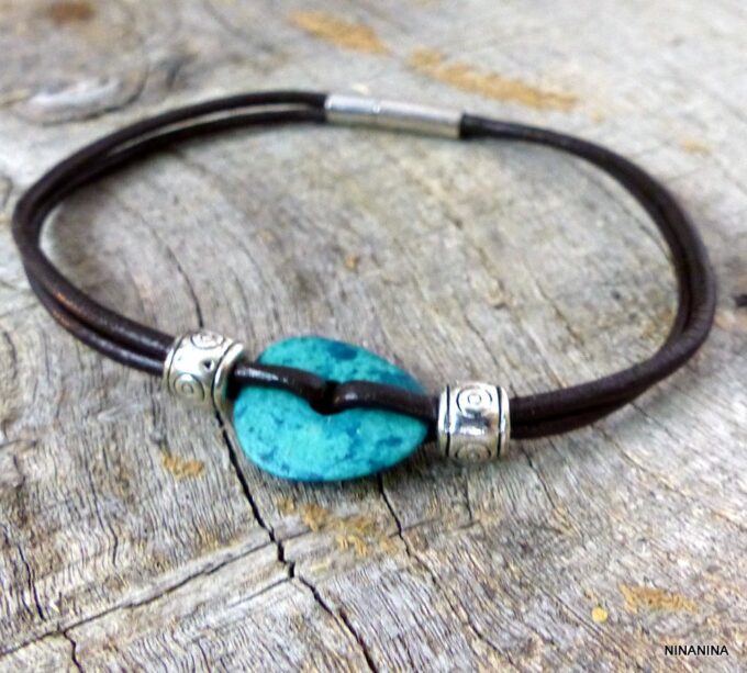 N4624tera_Bracelet_cordon_cuir_disque_turquoise