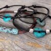 N4624terb_Bracelet_cordon_cuir_disque_turquoise