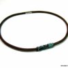 N4630b_collier_homme_cuir_tube_turquoise_bronze