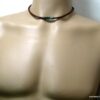 N4630c_collier_homme_cuir_tube_turquoise_bronze