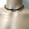 N4630d_collier_homme_cuir_tube_turquoise_bronze