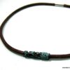 N4630e_collier_homme_cuir_tube_turquoise_bronze