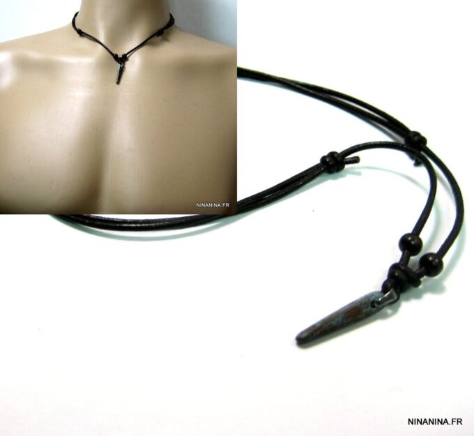 N4633e_collier_ethnique_cuir_corne_cuivre_turquoise