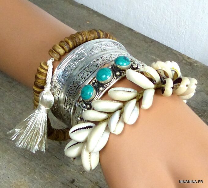 N4636terc_Bracelet_manchette_argente_turquoises-2