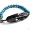 N4689bisa_Bracelet_plume_metal_argente_et_turquoises_veritables