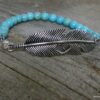 N4689bise_Bracelet_plume_metal_argente_et_turquoises_veritables