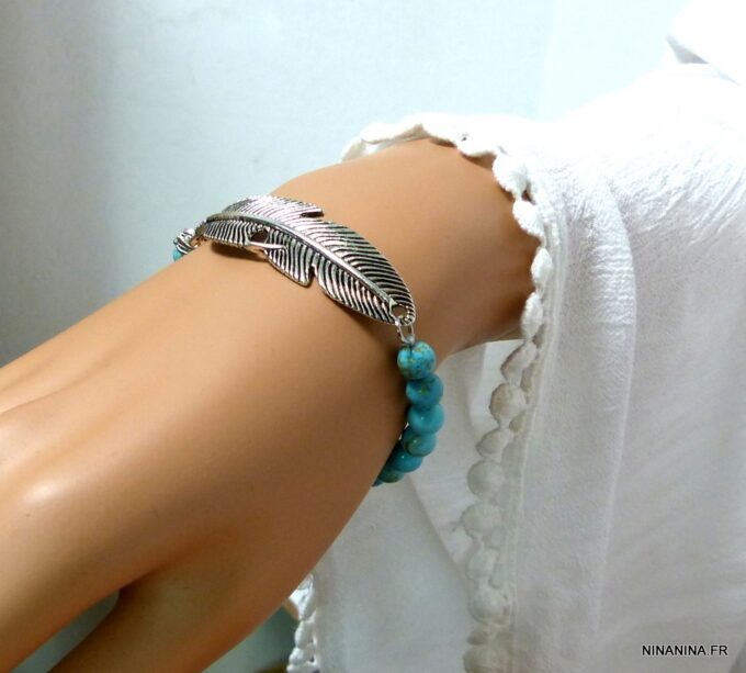 N4689n_bracelet_plume_argent_et_turquoises