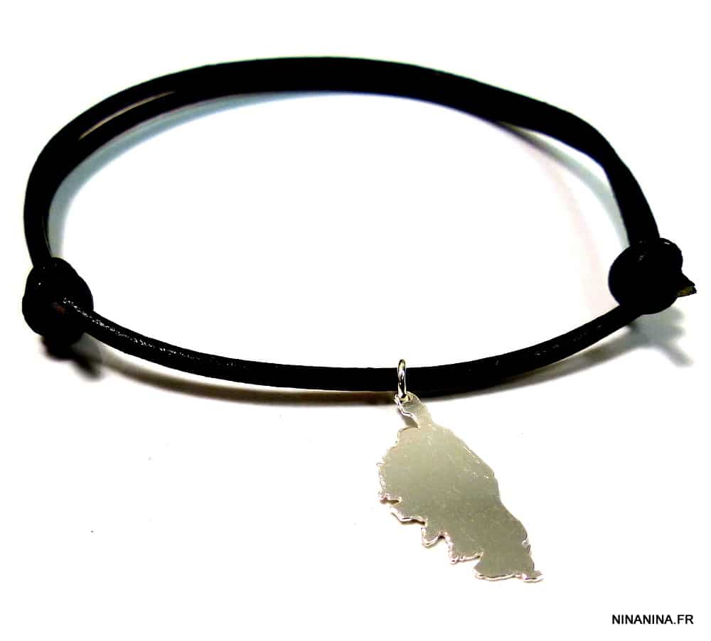 Bracelet Cordon cuir Corse Argent 925 massif – Image 2