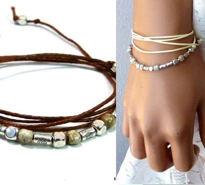 N4706a_bracelet_wrap_minimaliste_perles_carrees_argent_-_Bijoux_Bracelets_en_ligne_Ninanina