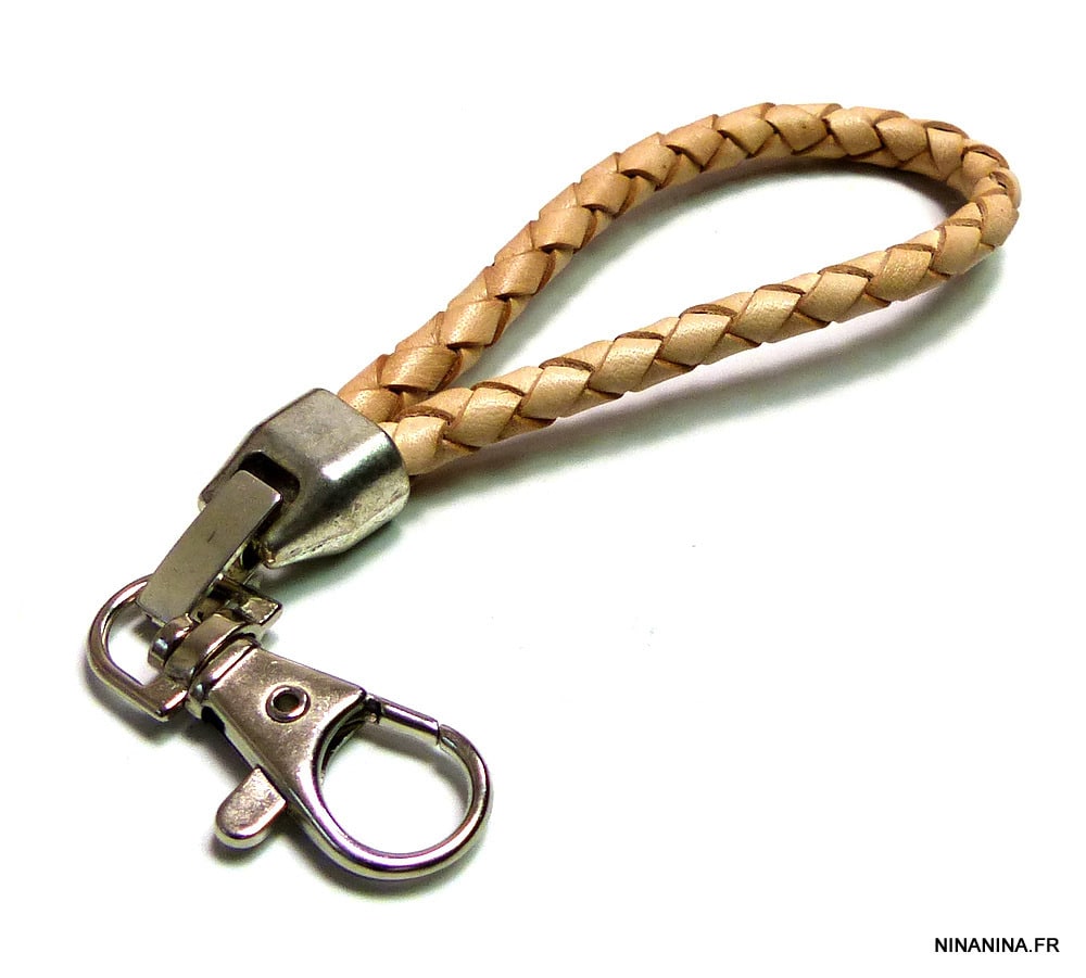 Porte Clé Mousqueton Cuir Homme